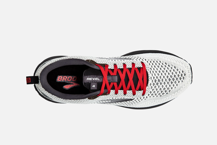 Brooks Revel 4 Road Running Shoes - Mens - White/Black/Red - DW8751690